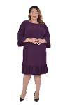 Plus Size Plum Color Frilly Short Dress