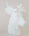 Reindeer head candle - matte white