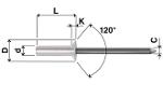 Closed-end Countersunk Head Rivets - Aluminium / Steel