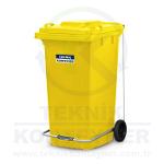 120L Plastic Waste Container with Pedal Color Yellow