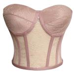 Pink Lace Tie-Up Corset Bustier