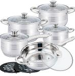 Herzberg 12 Pieces Stainless Steel Cookware Set