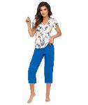 Women's pajamas with 3/4 pants - Astrid cobalt
