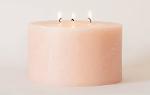 Pillar candle Rustic - rosa (3-wick)