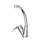 Single-lever sink mixer with movable spout