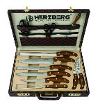 Herzberg HG-K25LB: 25 Pieces Knife and Cutlery Set with Attache Case