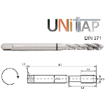 MACHINE Tap Form C, spiral flutes, 40°, Universal use, Metric