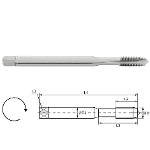 MACHINE Tap Form B, Overlengthed L=150, Metric