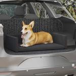 Car dog basket linen look 70x45 cm black