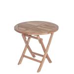 folding garden table teak wood round