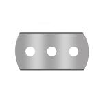 XK-O3200 3-hole stainless steel industrial razor, rounded corners, 200