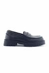 Black Leather Comfort Loafer Shoes 5232