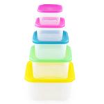 Herzberg HG-SFS5N1: 5-in-1 Square Food Storage Container Set