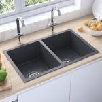 Sink handmade stainless steel black