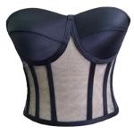 Black Transparent Tie-Up Corset Bustier