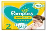 Pampers New Baby Nappies Size 2 4-8kg, 9-18lbs 31’s