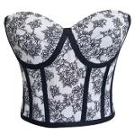 Lined Floral Pattern Structured Corset Bustier