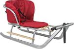 Maxi sled with footrests and mattress - silver + maroon