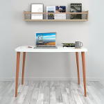 Gowoll Study Desk 60 x 105 cm White (Wooden Legs)