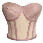 Pink Lace Tie-Up Corset Bustier