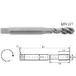 MACHINE Tap Form C, spiral flutes, 35°, Oversized diam. 7G, Metric