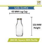 Square Glass Milk Bottle