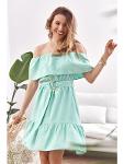 Mint dress with a Spanish neckline MP60872