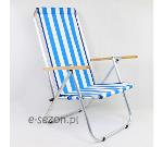 Deckchair/chair 130 kg – white and blue mesh