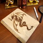 Wooden notebook Dragon