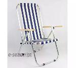 White and navy blue deckchair/beach chair 150 kg