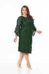Large Size Green Color Spanish Sleeve Lace Dress