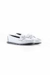 Rok women's loafer shoes with white chain accessories