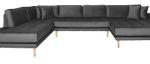 Carl Knudsen | Corner Sofa with Right Chaise Lounge | Dark grey Velvet