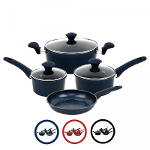 Herzberg 7 Pieces Marble Coated Cast Iron Cookware Set