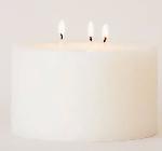 Pillar candle Rustic - off-white (3-wick)