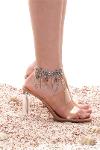 Women's Antique Silver Plated Chain Model Ethnic Motif Anklet