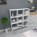 Gowoll room divider shelf 88x88 cm bookcase with 9 compartments shelf white