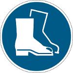 Mandatory sticker 'Use foot protection' Ø 430 mm, DURABLE