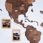 3D Wooden World Map Oak