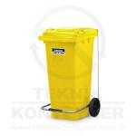 240L Plastic Waste Container with Pedal Color Yellow