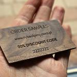 Wooden bussiness card / gift card 90x50x2,7 mm