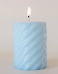 Pillar candle Blossom - light blue (small)