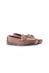 Rok women's loafer shoes with brown chain accessories