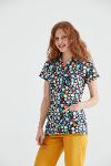 Elastane Medical Blouse, Bluemarine with Print, Women