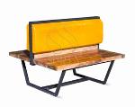 Leather Two Seater Solid Wood Metal Booth Bench Design