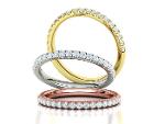 French Pave Half Eeternity Diamond Stackable Band Ring 19 St