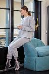 Women sweatpants with elastic legs - grey