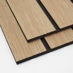 Oak Veneer Faced Black MDF Wide Slat Wall Panels