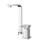 Single-lever sink mixer with movable spout