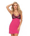 Lace nightie with straps - Candy II fuchsia